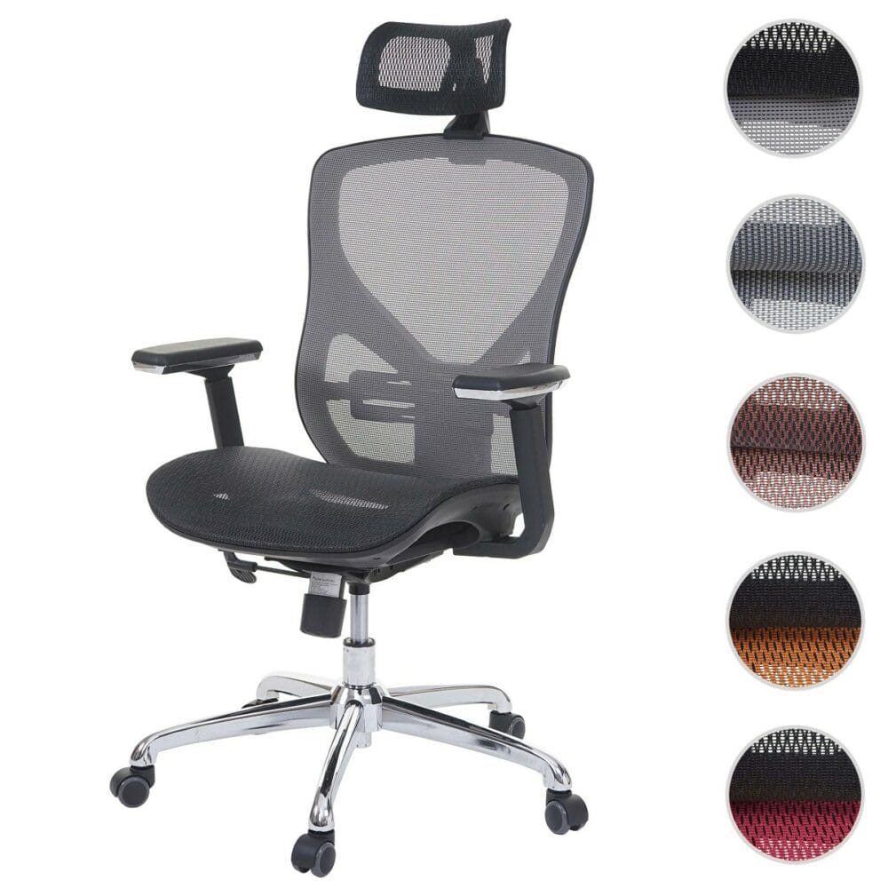 Bürostuhl Sliding-Funktion Textil mit Nackenstütze mandarin