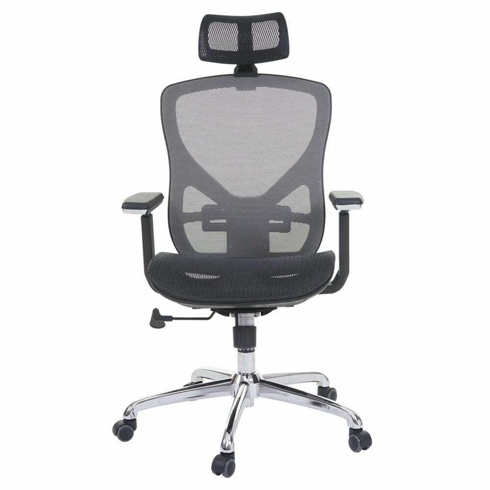 Bürostuhl Sliding-Funktion Textil mit Nackenstütze schwarz/grau