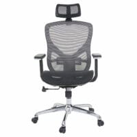 Bürostuhl Sliding-Funktion Textil mit Nackenstütze schwarz/grau