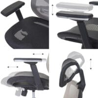 Bürostuhl Sliding-Funktion Textil mit Nackenstütze schwarz/grau