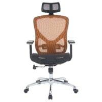 Bürostuhl Sliding-Funktion Textil mit Nackenstütze schwarz/orange
