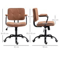 Bürostuhl Vintage Braun 61x58x82-91cm