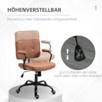 Bürostuhl Vintage Braun 61x58x82-91cm