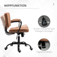 Bürostuhl Vintage Braun 61x58x82-91cm