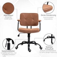 Bürostuhl Vintage Braun 61x58x82-91cm