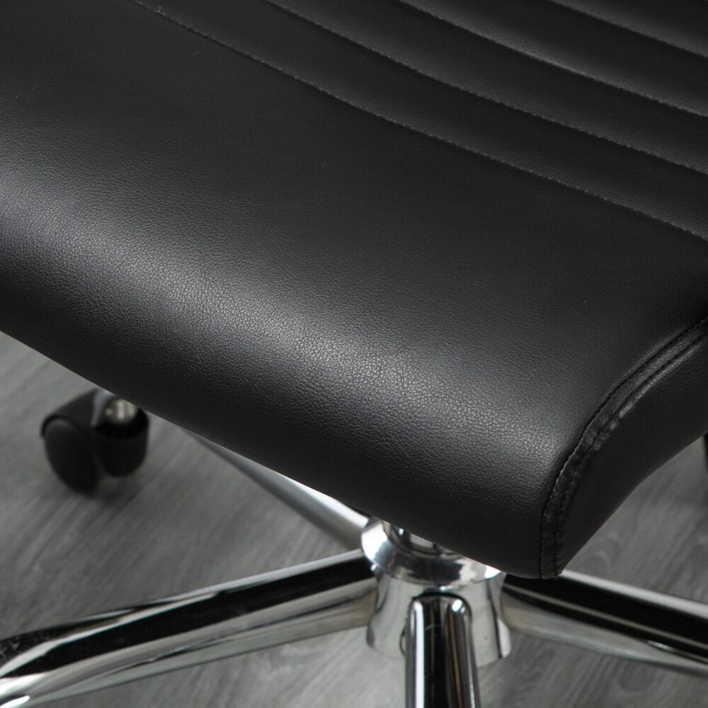 Bürostuhl Wippfunktion gepolstert ergonomisch PU-Leder Schwarz