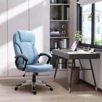 Bürostuhl Wippfunktion mit Kopfstütze ergonomisch Hellblau