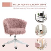Bürostuhl Wuschel Belastbar bis 120kg Rosa