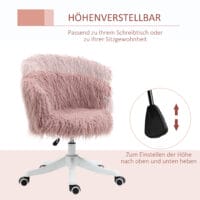 Bürostuhl Wuschel Belastbar bis 120kg Rosa