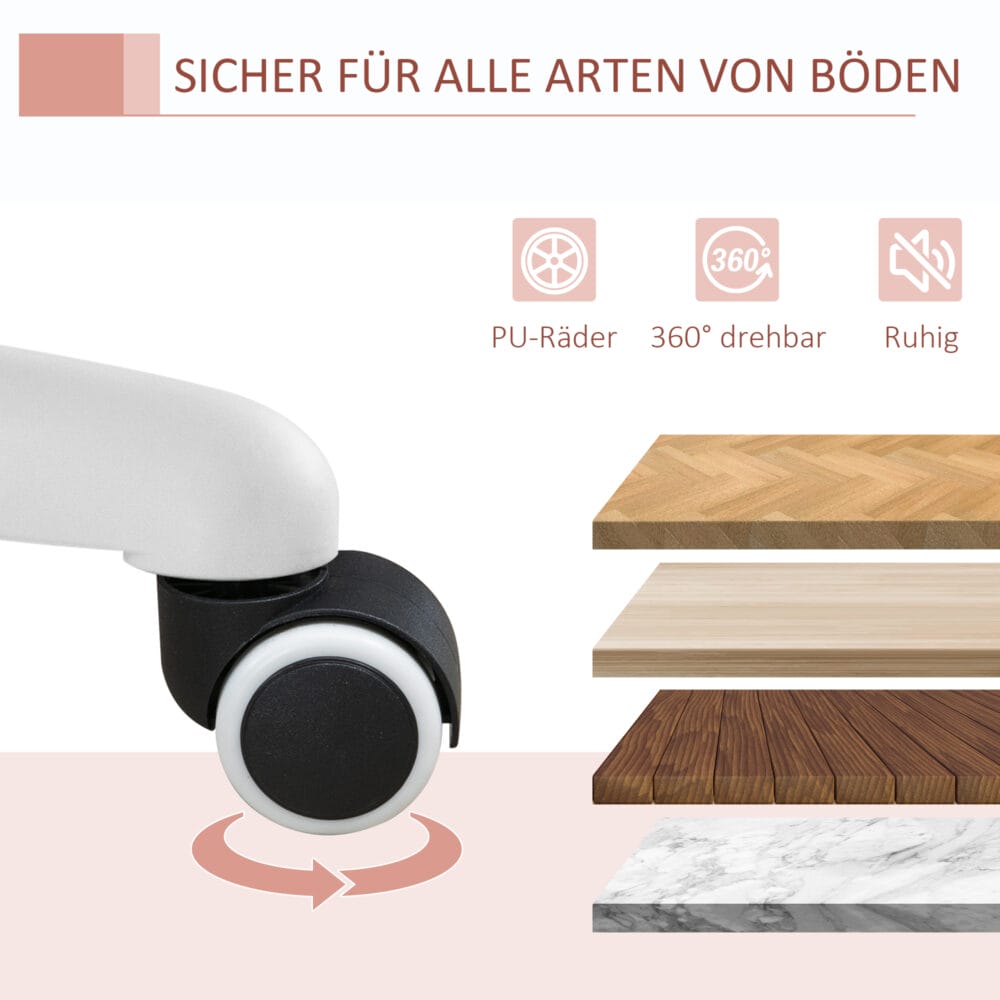 Bürostuhl Wuschel Belastbar bis 120kg Rosa