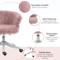 Bürostuhl Wuschel Belastbar bis 120kg Rosa