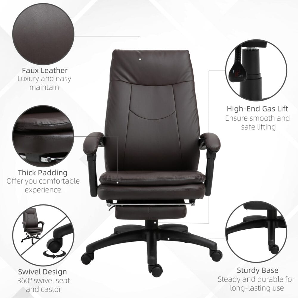 Bürostuhl ergonomisch Bürostuhl mit Fussstütze
