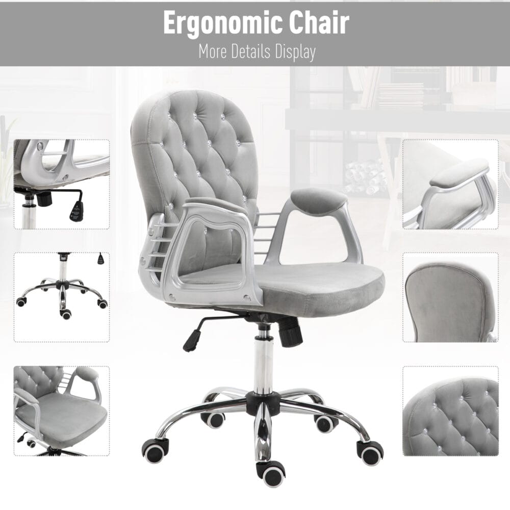 Bürostuhl ergonomisch Grau 59.5x60.5 95-105cm