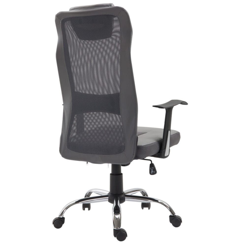 Bürostuhl ergonomisch Kunstleder Grau 66x73x108-118cm