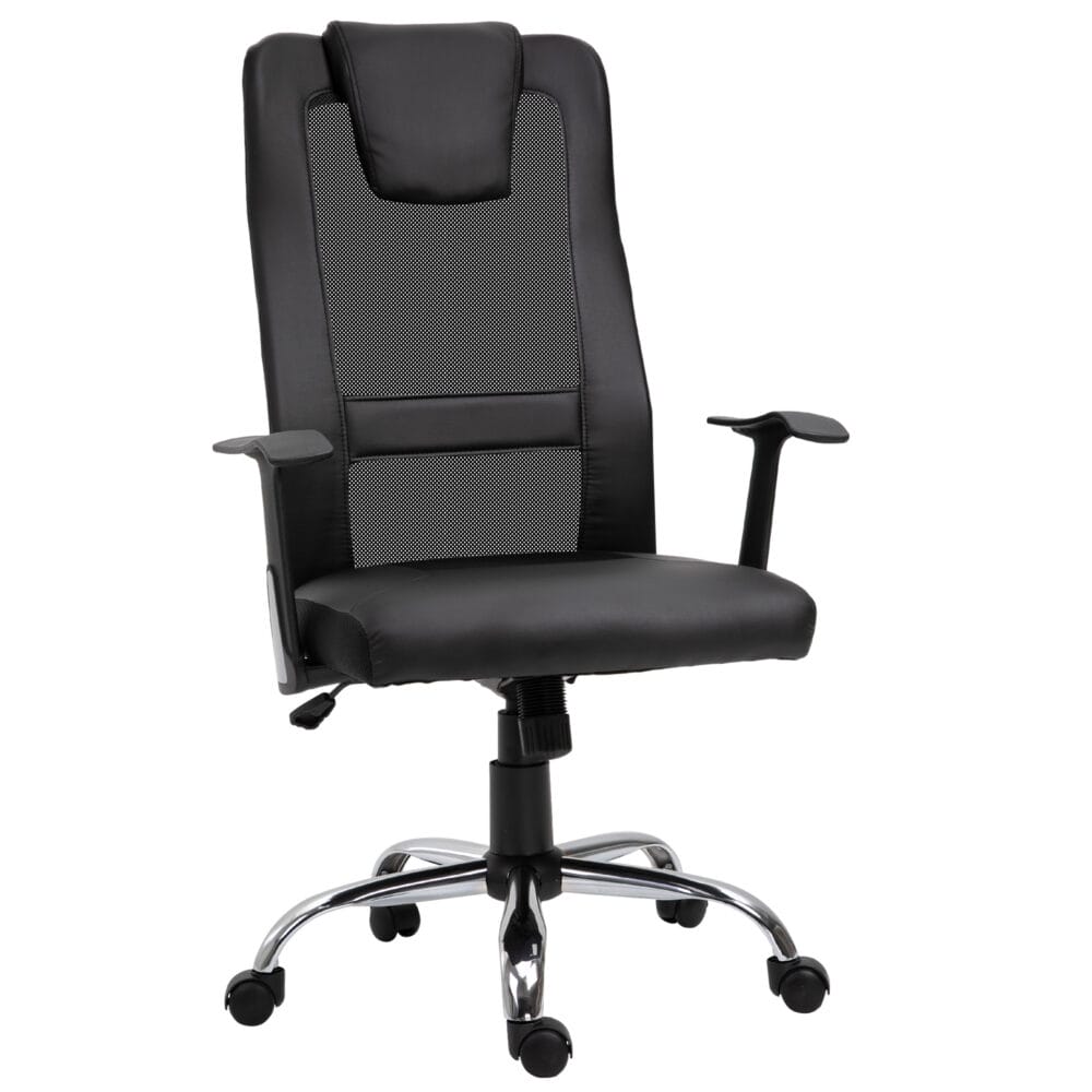 Bürostuhl ergonomisch PU schwarz 66x73x108-118cm