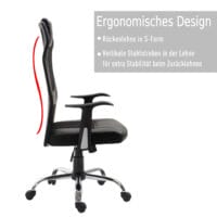 Bürostuhl ergonomisch PU schwarz 66x73x108-118cm