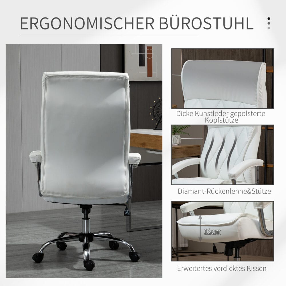 Bürostuhl  ergonomisch mit Wippenfunktion Rautenmuster