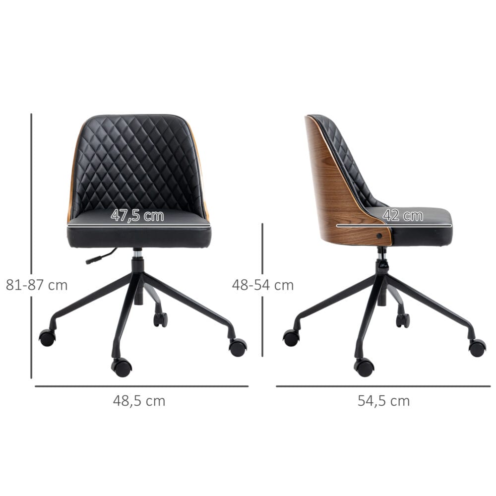 Bürostuhl mit 360° höhenverstellbarer ergonomisch Schwarz