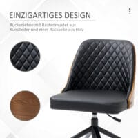 Bürostuhl mit 360° höhenverstellbarer ergonomisch Schwarz