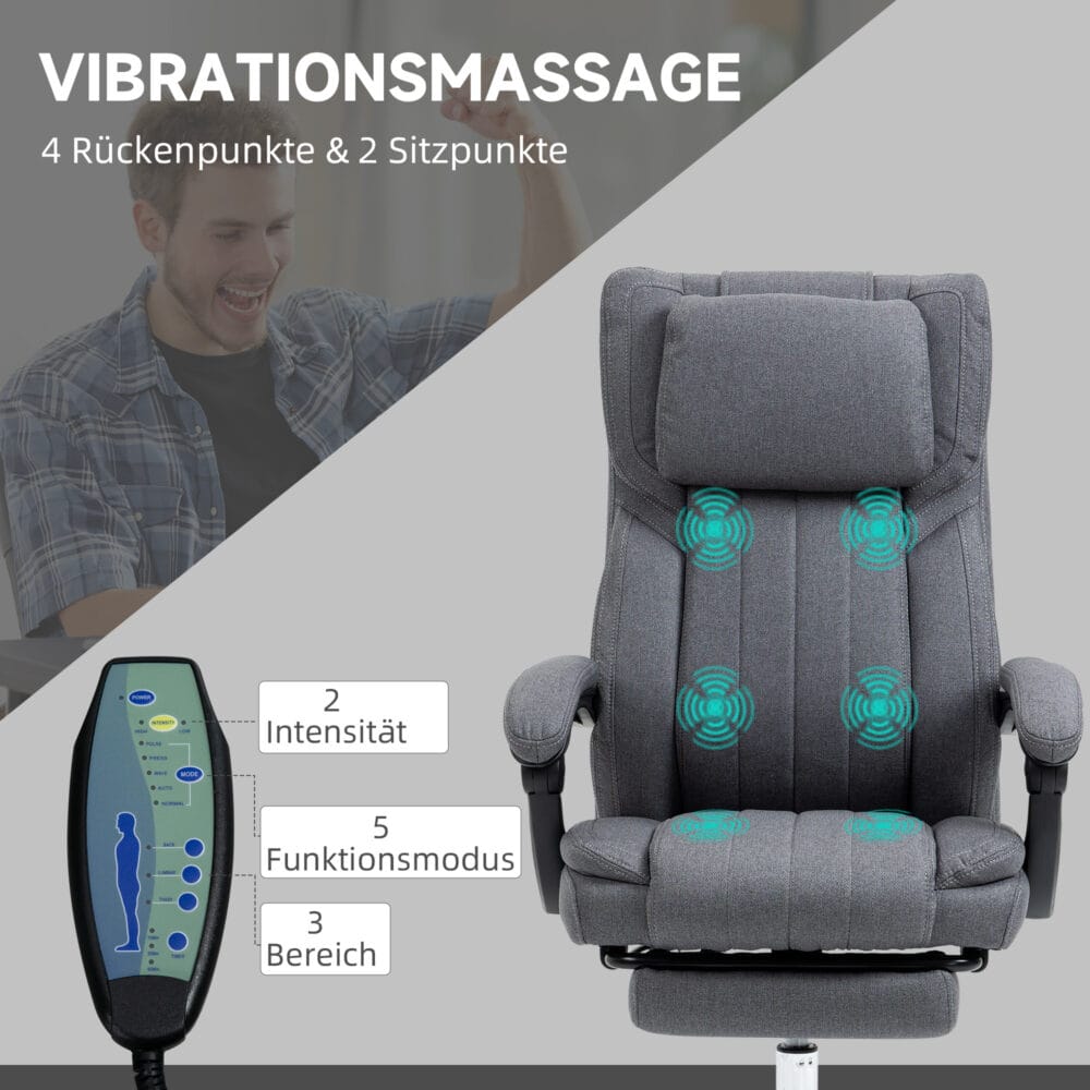 Bürostuhl mit 5 Massagemodi Ergonomischer Schreibtischstuhl