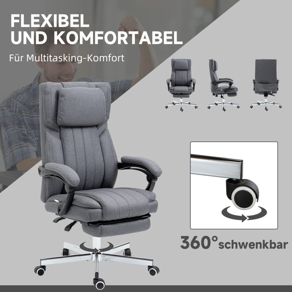 Bürostuhl mit 5 Massagemodi Ergonomischer Schreibtischstuhl