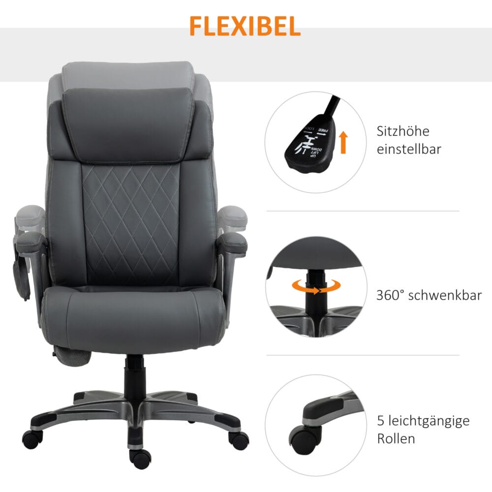 Bürostuhl mit 6 Massagepunkte ergonomisch