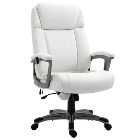 Bürostuhl mit 6 Massagepunkte ergonomisch Kunstleder Weiss