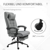 Bürostuhl mit Kopfkissen mit Fussstütze