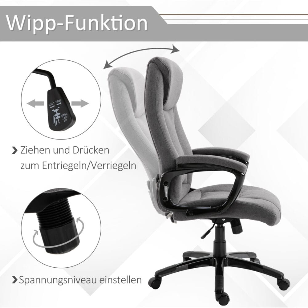 Bürostuhl mit Massagefunktion ergonomisch Grau