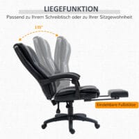 Bürostuhl mit Massagefunktion und Fussstütze