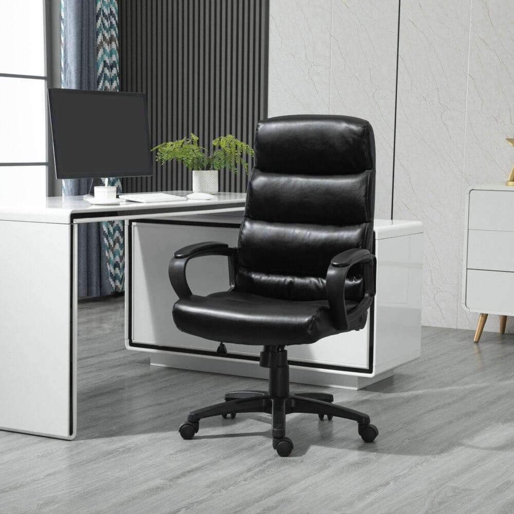 Bürostuhl mit Wippfunktion Schwarz 66x66x107-114cm
