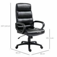 Bürostuhl mit Wippfunktion Schwarz 66x66x107-114cm