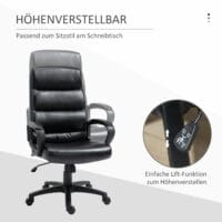 Bürostuhl mit Wippfunktion Schwarz 66x66x107-114cm