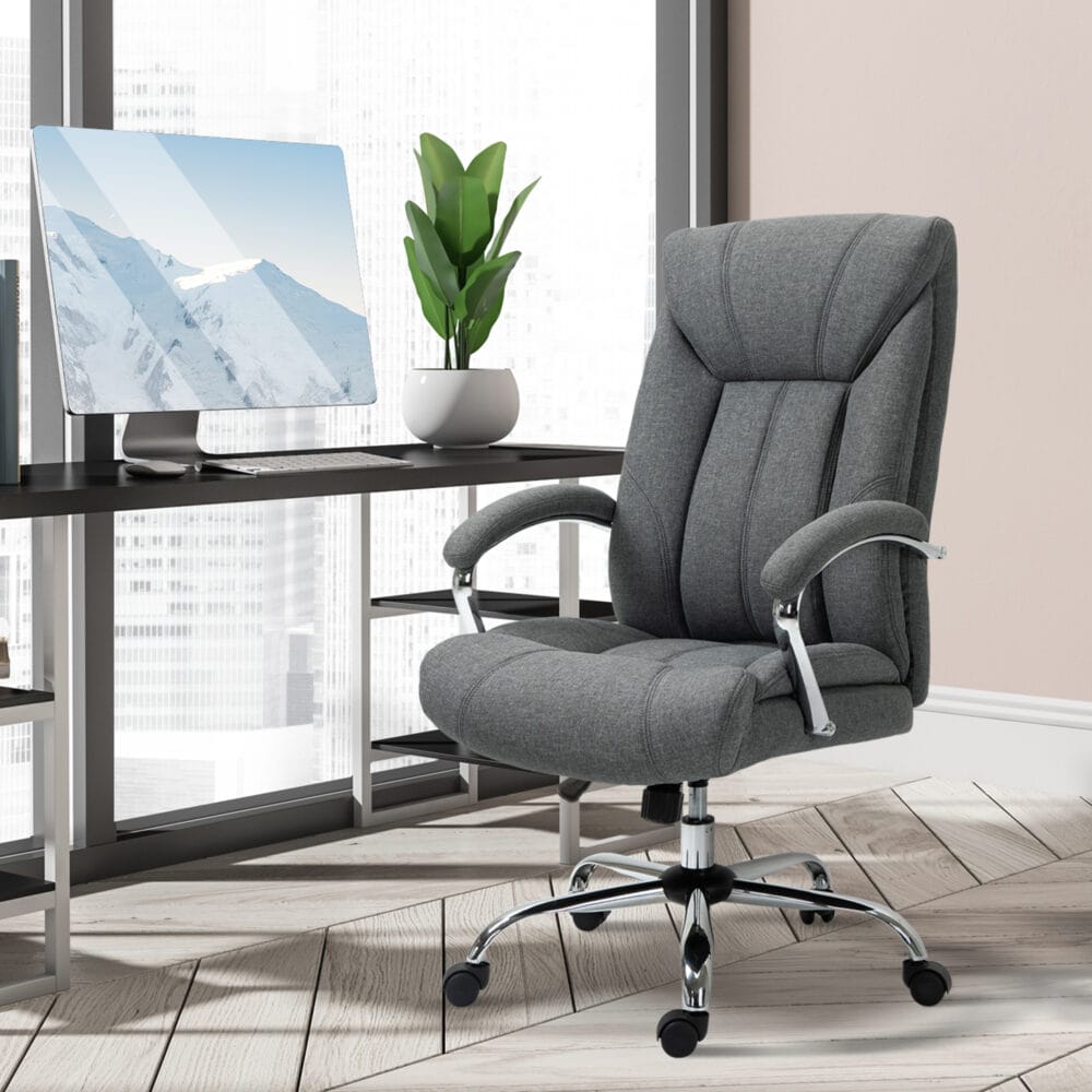 Bürostuhl mit Wippfunktion ergonomisch Grau 65x78x110-120cm