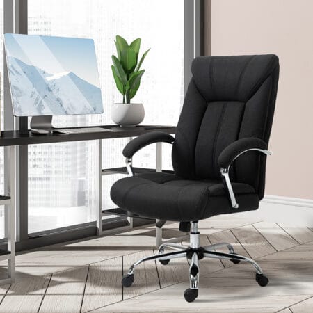 Bürostuhl mit Wippfunktion ergonomisch Schwarz