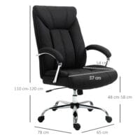 Bürostuhl mit Wippfunktion ergonomisch Schwarz