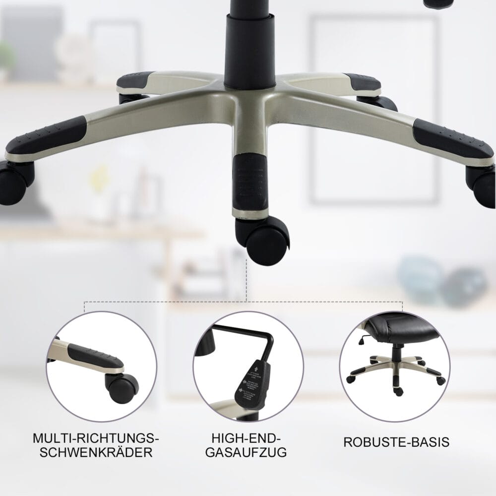 Bürostuhl mit Wippfunktion ergonomisch hohe Rückenlehne