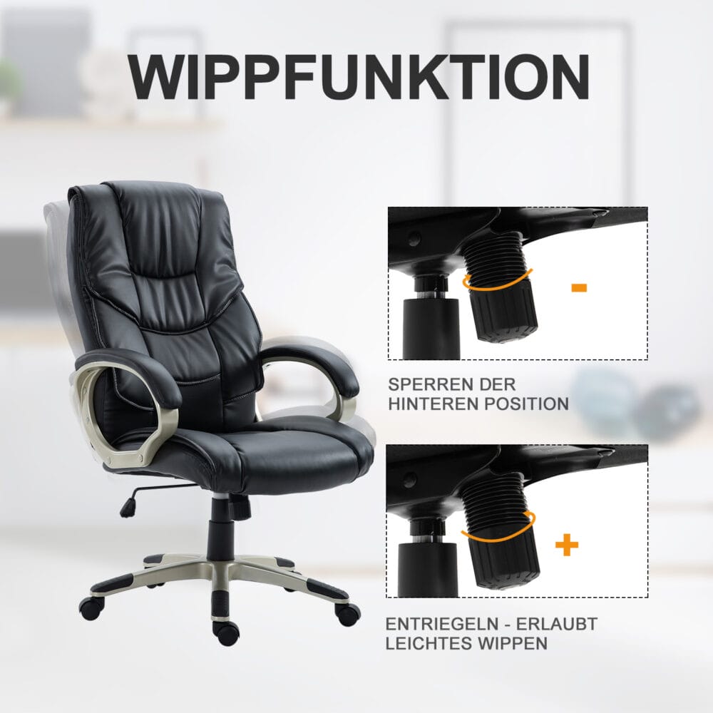 Bürostuhl mit Wippfunktion ergonomisch hohe Rückenlehne