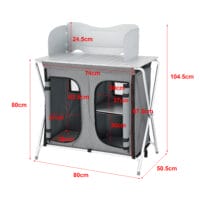 Campingschrank Tullinge mit Arbeitsplatte 80x50,5x104,5cm