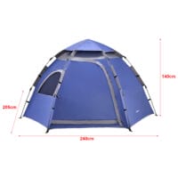 Campingzelt Nybro Pop Up Kuppelzelt 240x205x140cm Blau