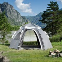 Campingzelt Nybro Pop Up Kuppelzelt 240x205x140cm Grau