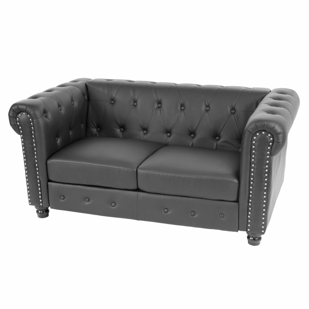 Chesterfield Lounge 2er Sofa Couch ~ runde Füsse