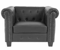 Chesterfield Lounge Sessel eckige Füsse schwarz