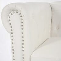 Chesterfield Lounge Sessel ~ runde Füsse weiss