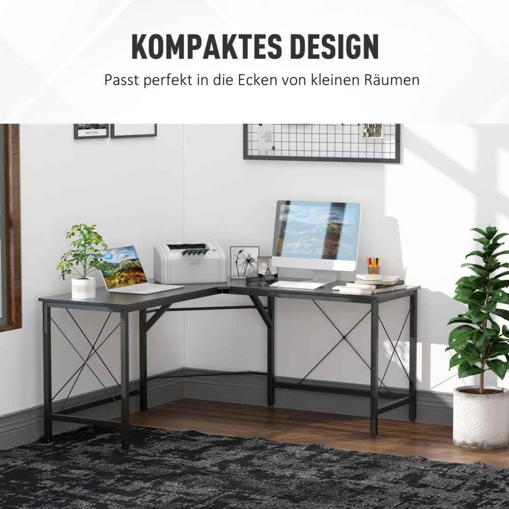 Computertisch L-Form Eck-Schreibtisch 150x150x76cm