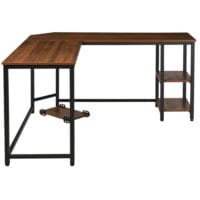 Computertisch L-förmiger Eckschreibtisch mit PC Halter 150x150x76cm