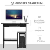 Computertisch Schreibtisch PC-Tisch Schwarz 80x45x75cm