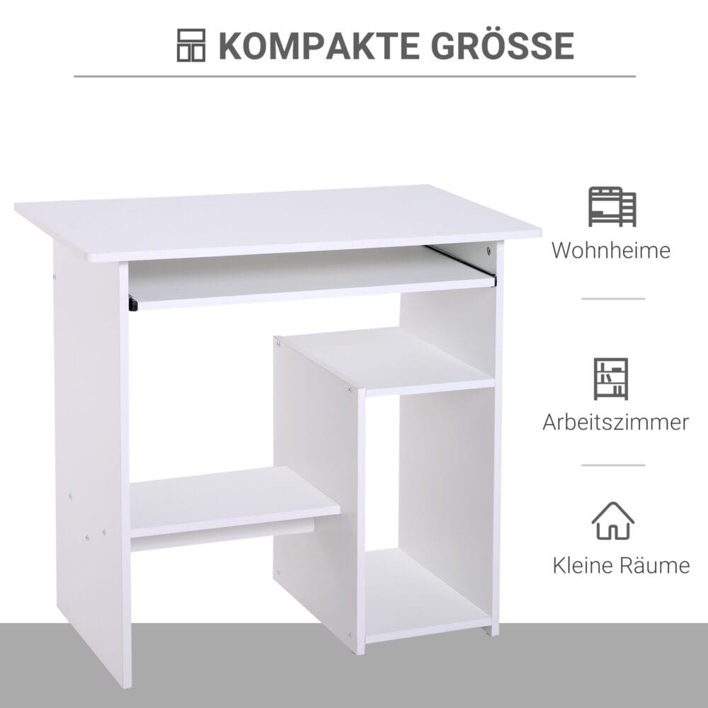 Computertisch Schreibtisch PC-Tisch Schwarz 80x45x75cm