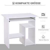 Computertisch Schreibtisch PC-Tisch Schwarz 80x45x75cm
