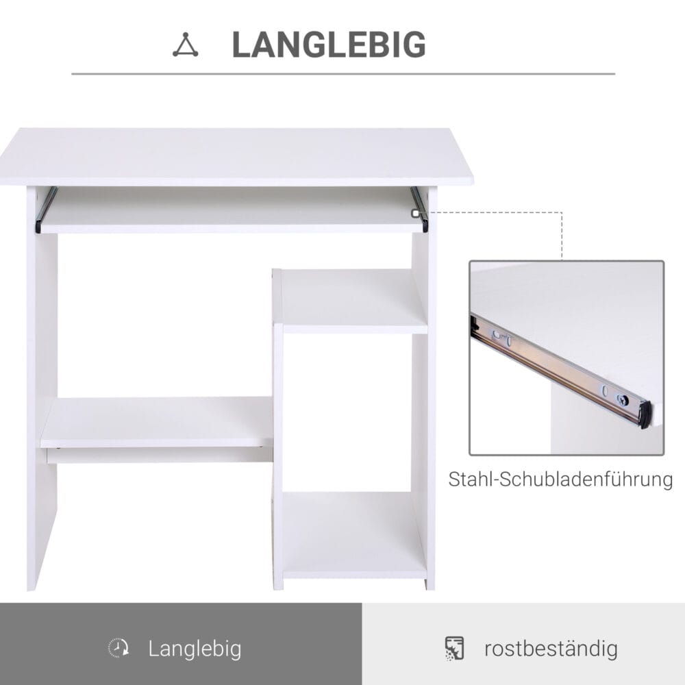 Computertisch Schreibtisch PC-Tisch Schwarz 80x45x75cm
